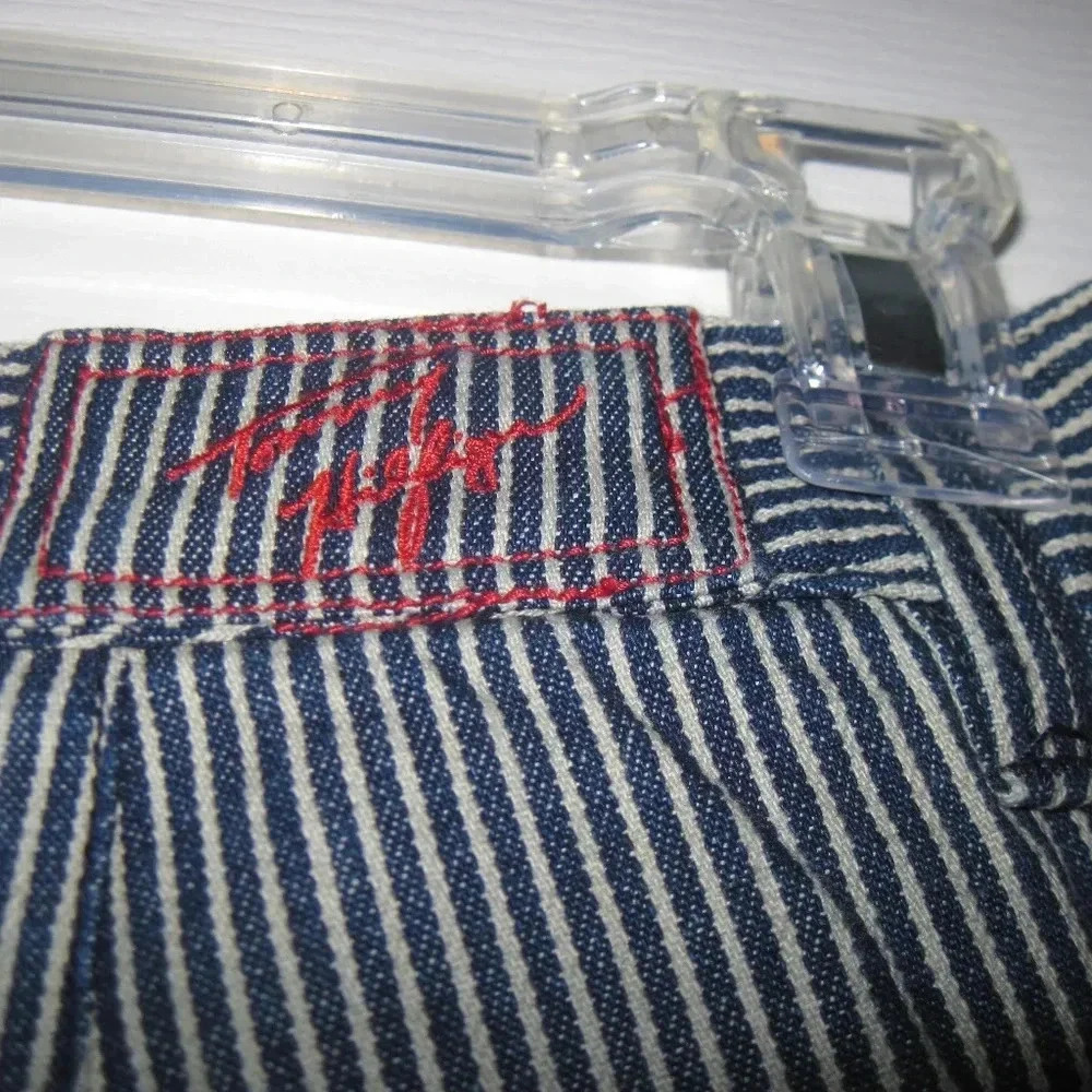 NWT TOMMY HILFIGER Blue White Stripe Denim Skirt 6 - Picture 6 of 7